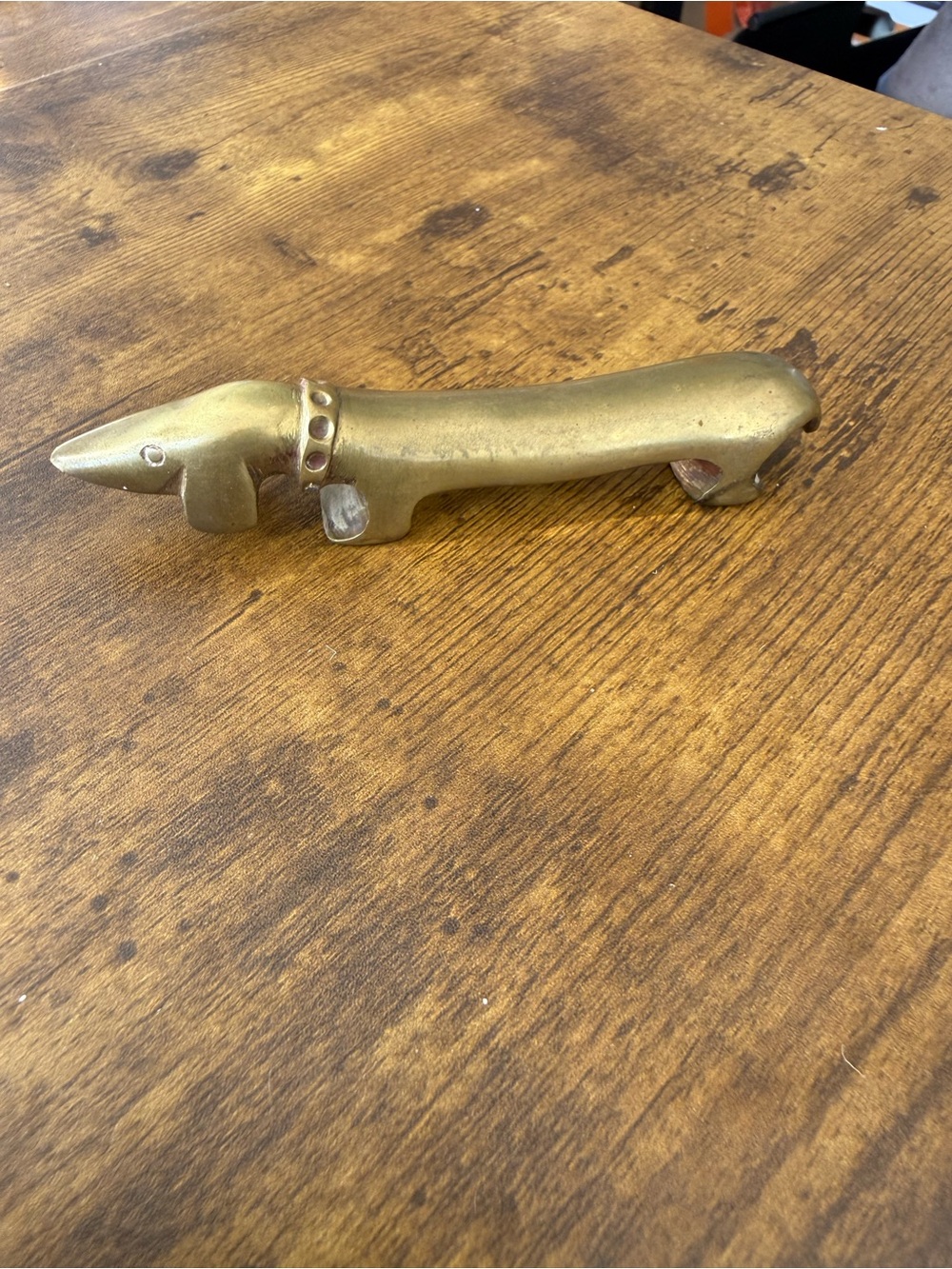 Vintage brass dachshund wiener dog bottle opener